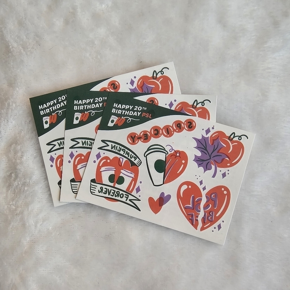 Starbucks‎ pumpkin spice temporary tattoos - set of 3